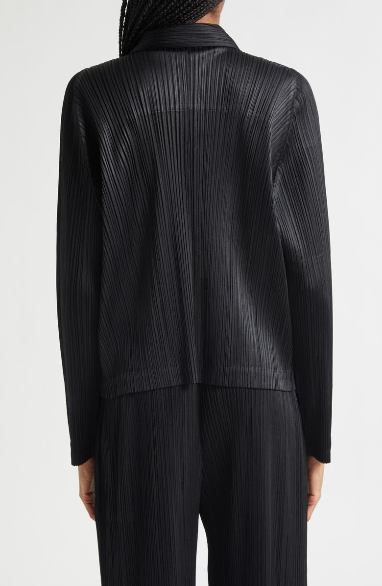 Pleats Please Issey Miyake Monthly Colors February Pleated Jacket, Alternate, color, Black