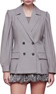 Avec Les Filles Double Breasted Puff Shoulder Blazer