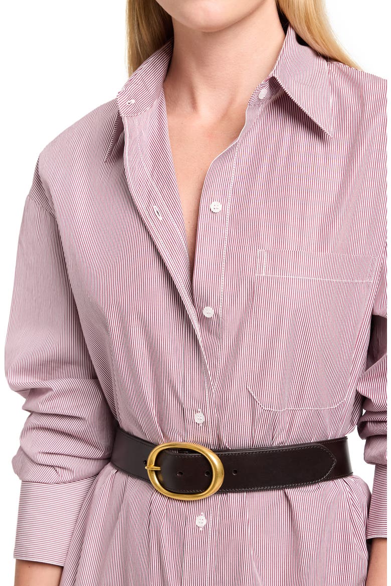 Big Joe Stripe Shirtdress, Alternate, color, WHITE / WINE
