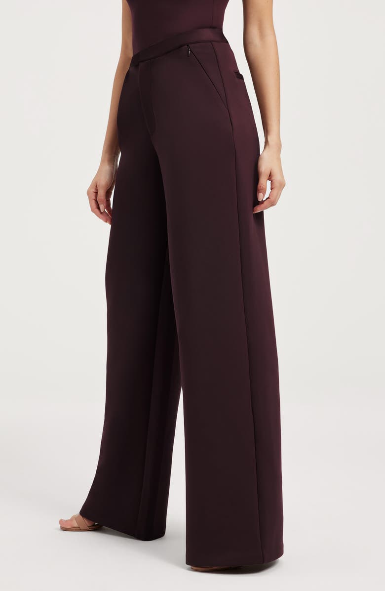 Good American Sculpting Column Trousers, Alternate, color, Malbec003