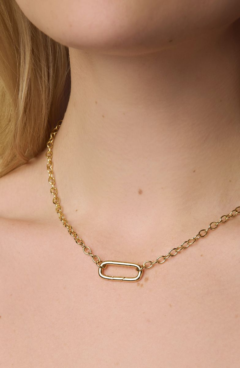 Little Sky Stone Oval Link Connector Necklace, Alternate, color, Gold