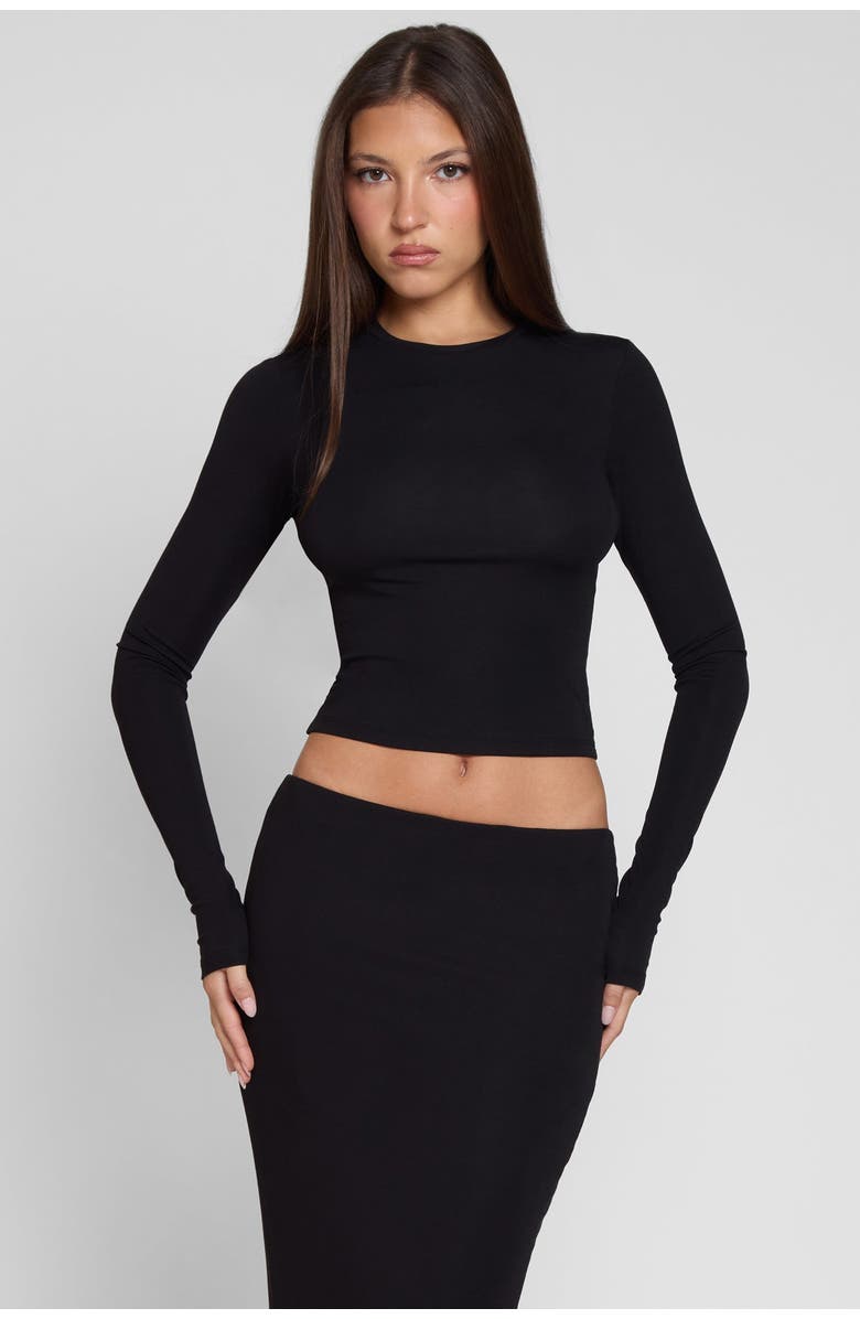 LEAU Everyday Jersey Long Sleeve Top, Alternate, color, Black