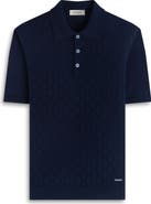 Bugatchi Wave Stitch Cotton Knit Polo