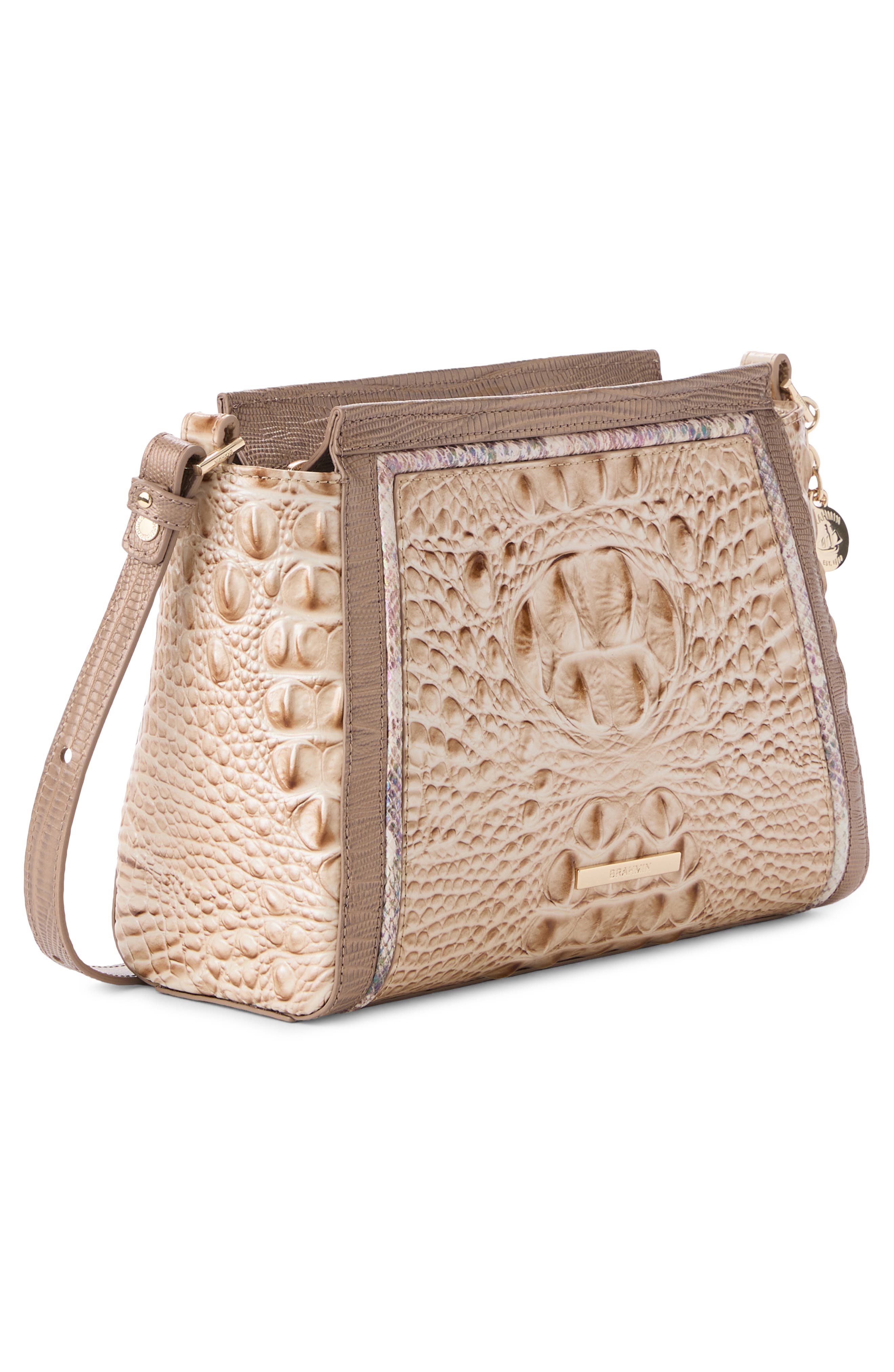 Hillary Croc Embossed Leather Crossbody Bag, Alternate, color, BEIGE MULTI