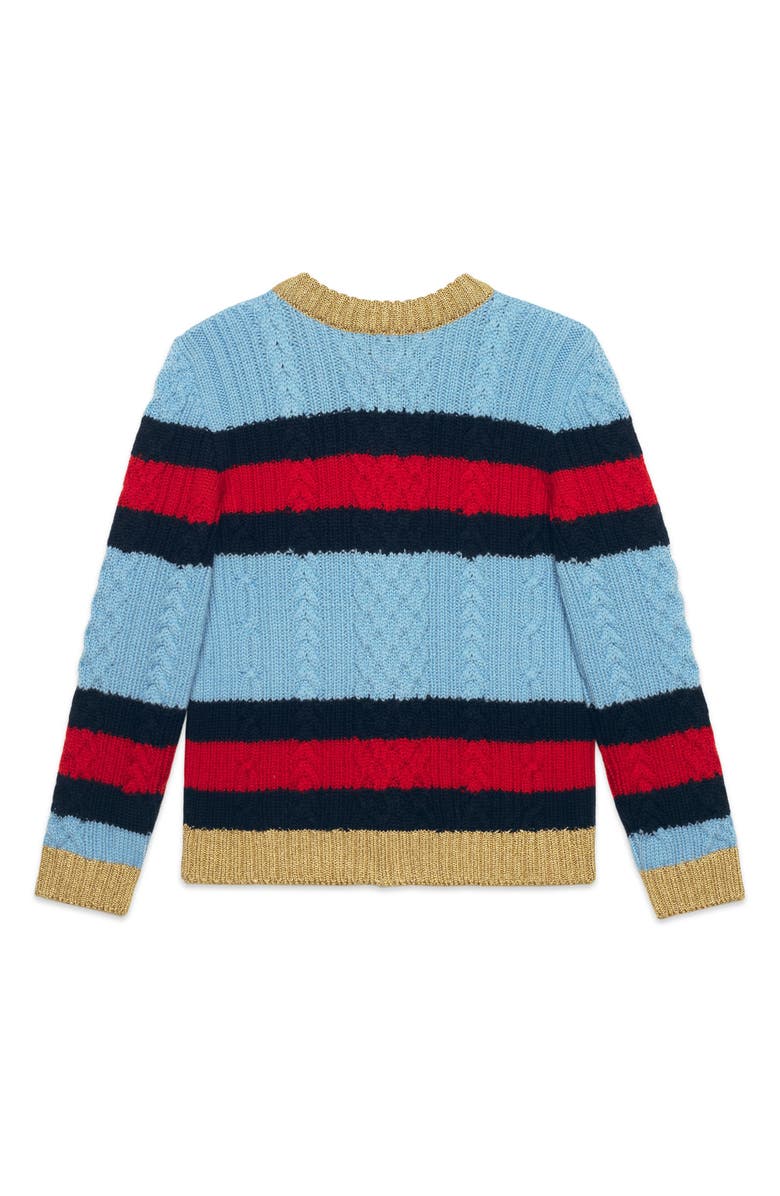 Gucci Wool Stripe Sweater, Alternate, color, White Multi
