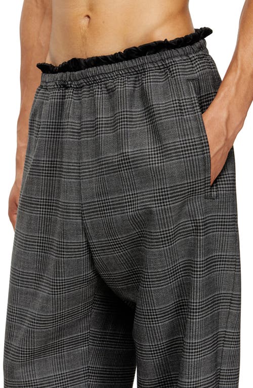 Diesel Wool Pants With A Drawstring Waist In Gray