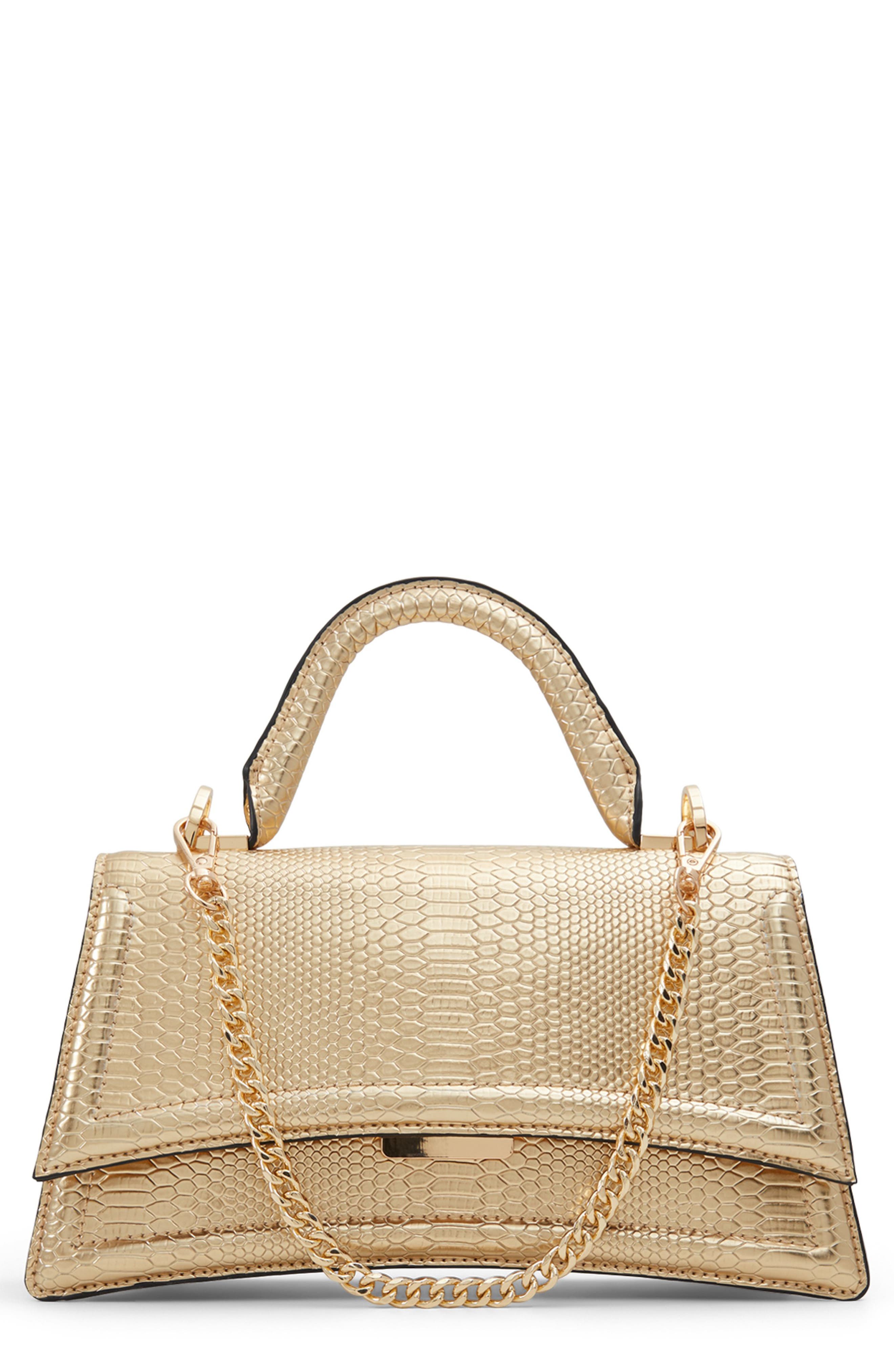 ALDO Attleyyx Croc Embossed Faux Leather Top Handle Bag, Main, color, 