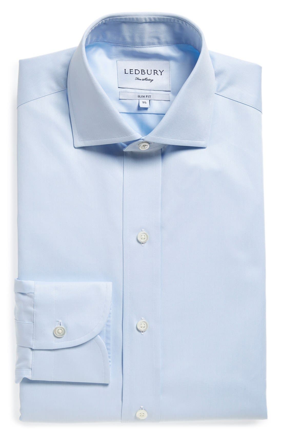 ledbury dress shirts Shirt Mens 15.5 Fit Button Up Blue Plaid Slim Long Sleeve Preppy Office Available in classic and tailored fit Ledbury Mens Dress Button Shirt