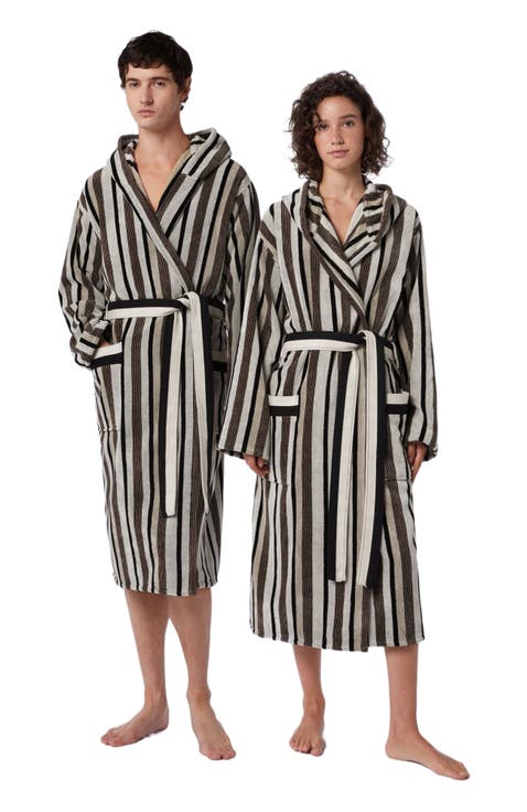 Craig Striped Cotton Terry Bathrobe