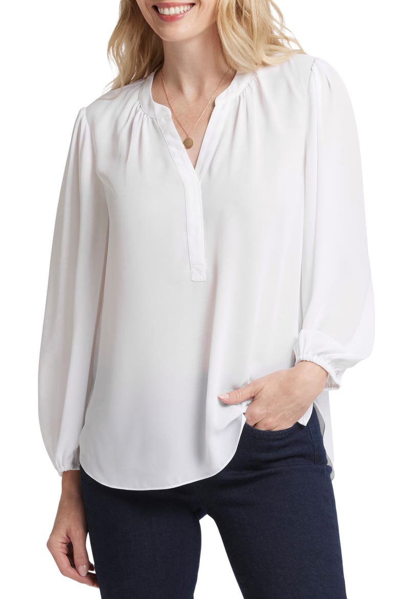 Print Puff Shoulder Top, Main, color, OPTIC WHITE