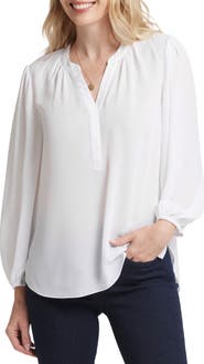 NYDJ Print Puff Shoulder Top