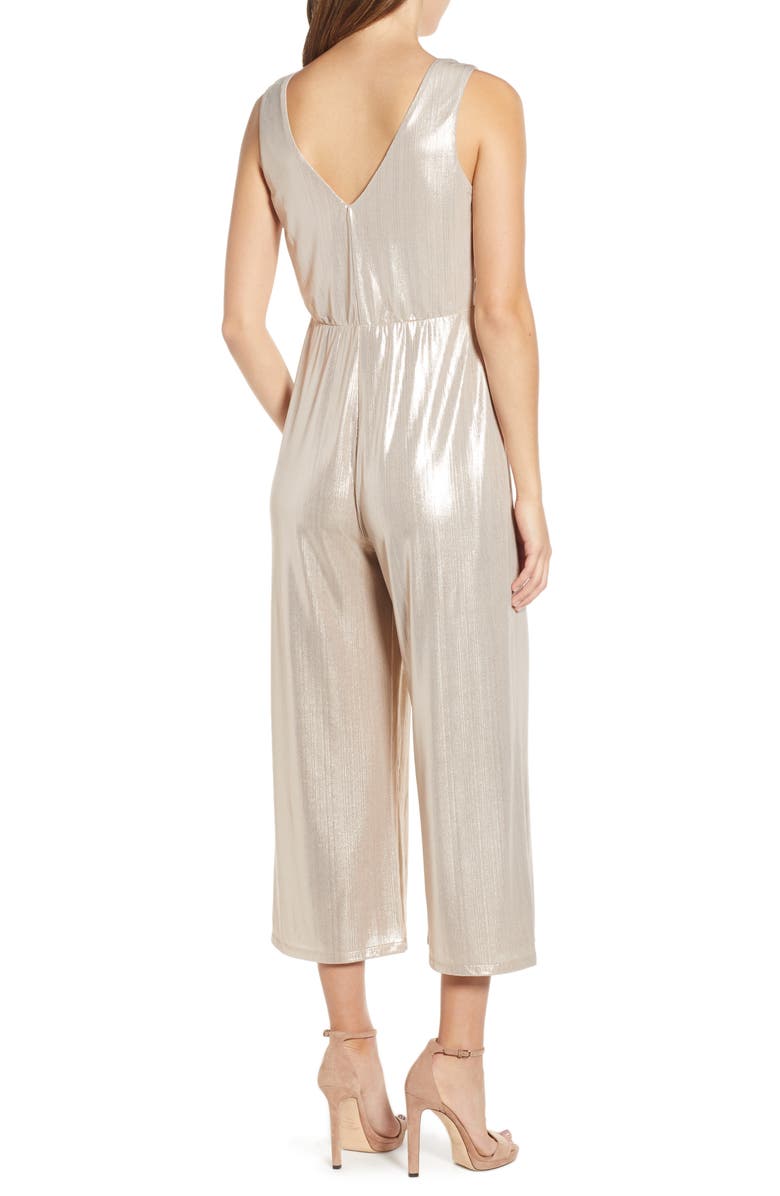 Leith Twist Front Metallic Jumpsuit, Alternate, color, 