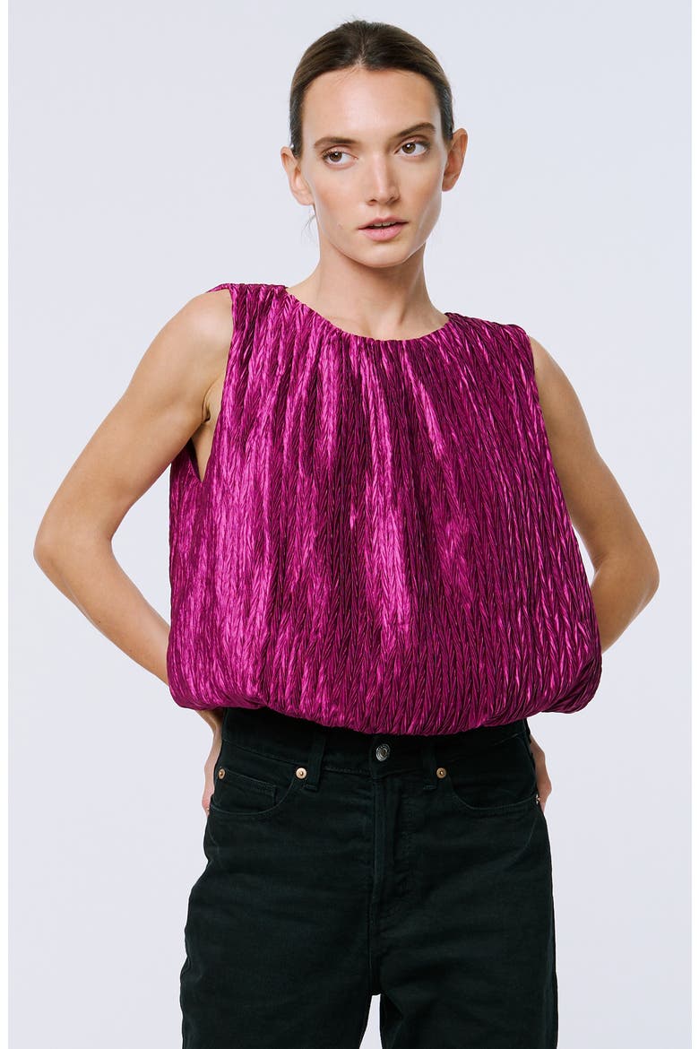 Agnese Bubble Top, Alternate, color, PURPLE