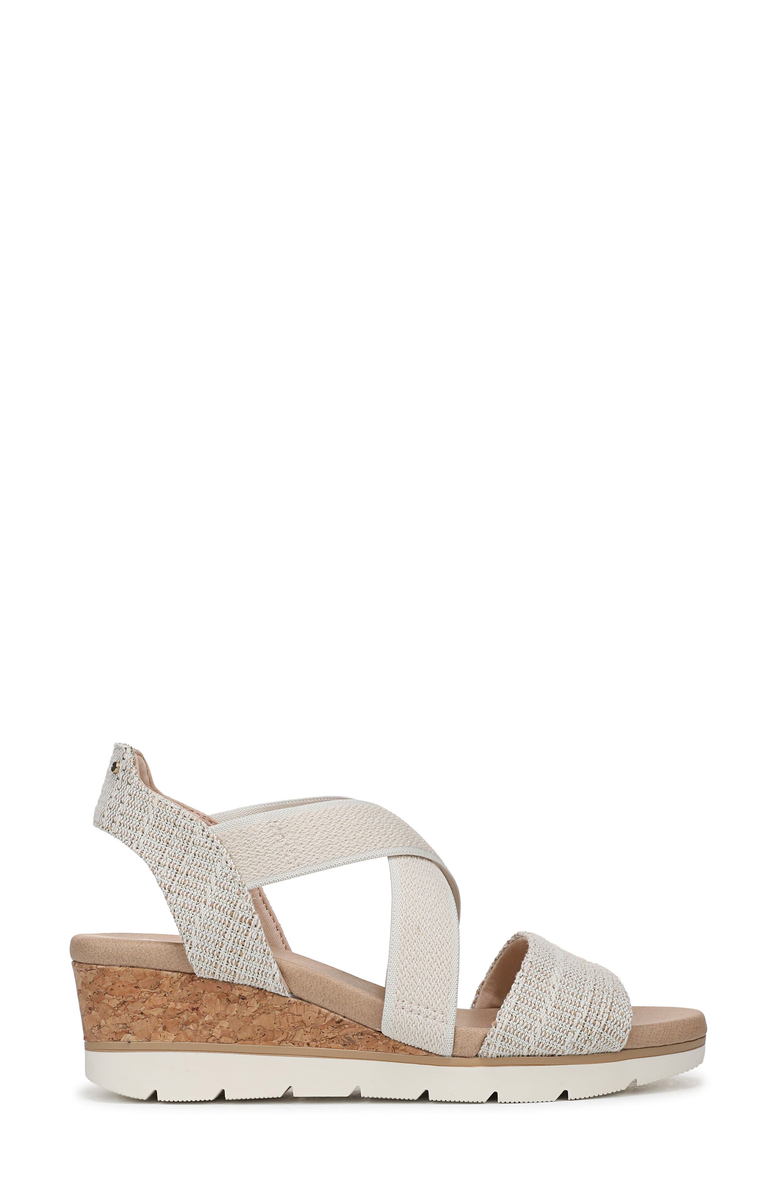 Just Cute Platform Wedge Sandal, Alternate, color, GOLD FABRIC