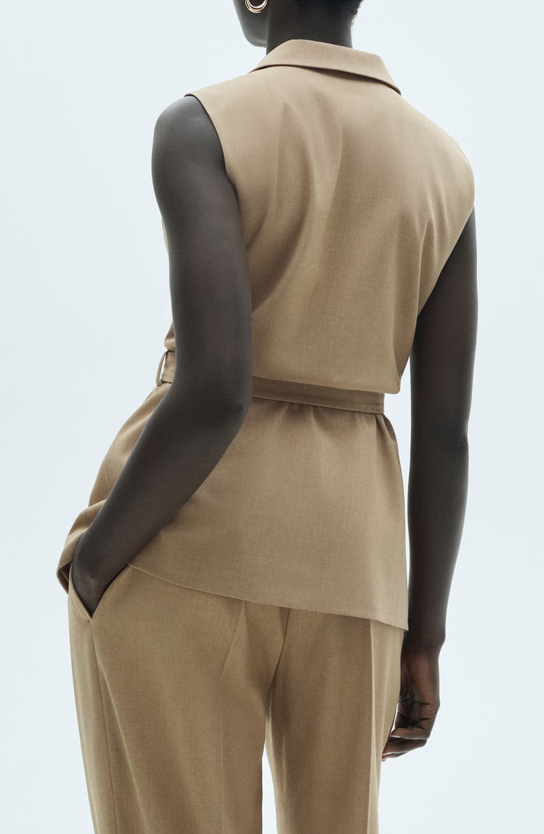 MANGO Tie Waist Suit Vest, Alternate, color,