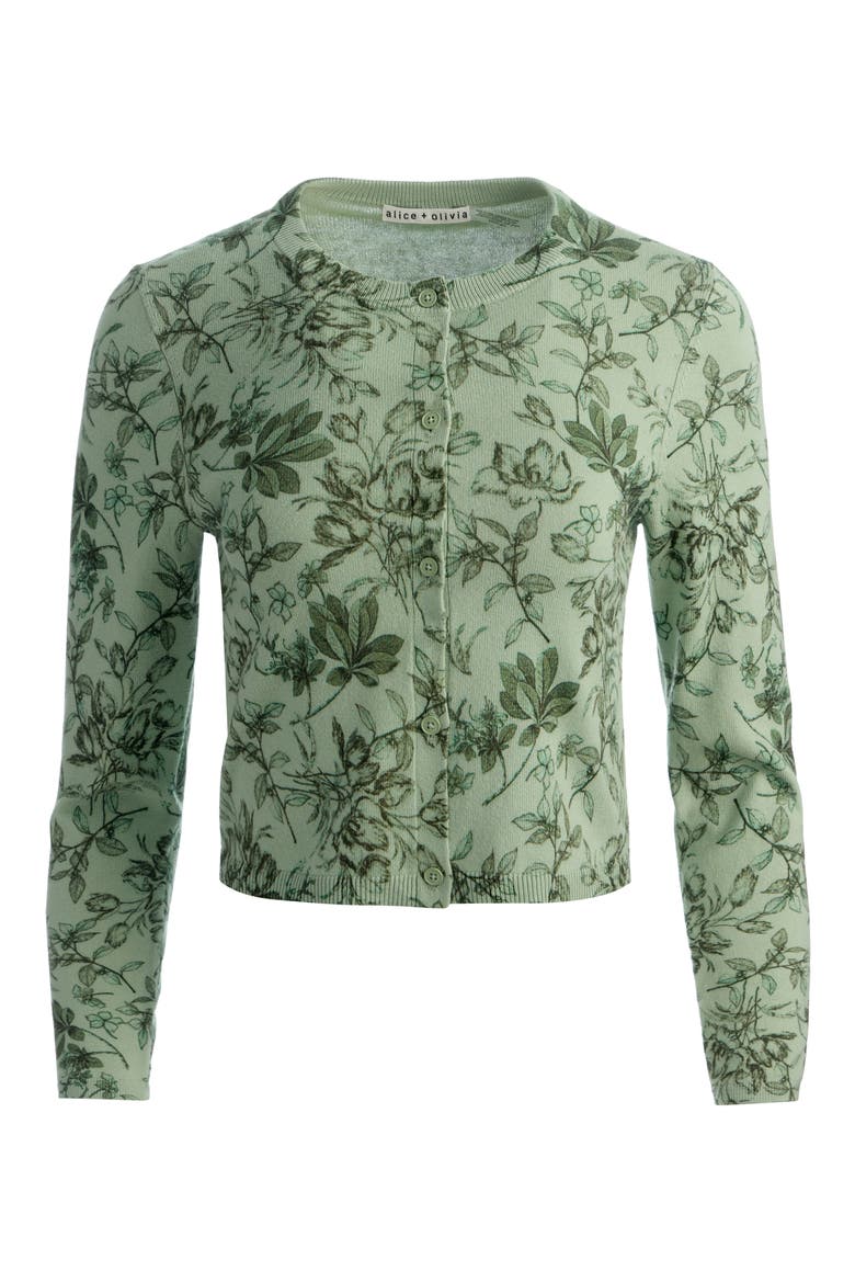 Carson Print Crop Cardigan, Alternate, color, MYSTIC GARDEN SAGE