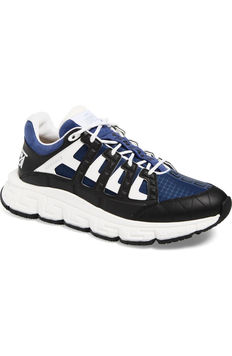Versace Trigreca Sneaker, Main, color, Black Blue Petrolio White