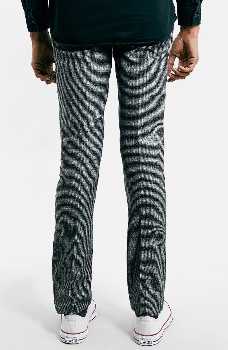 Topman Ultra Skinny Fit Houndstooth Trousers, Alternate, color,
