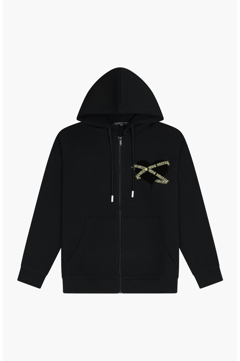 The Heart Preimum Blend Zip Hoodie, Alternate, color, Black