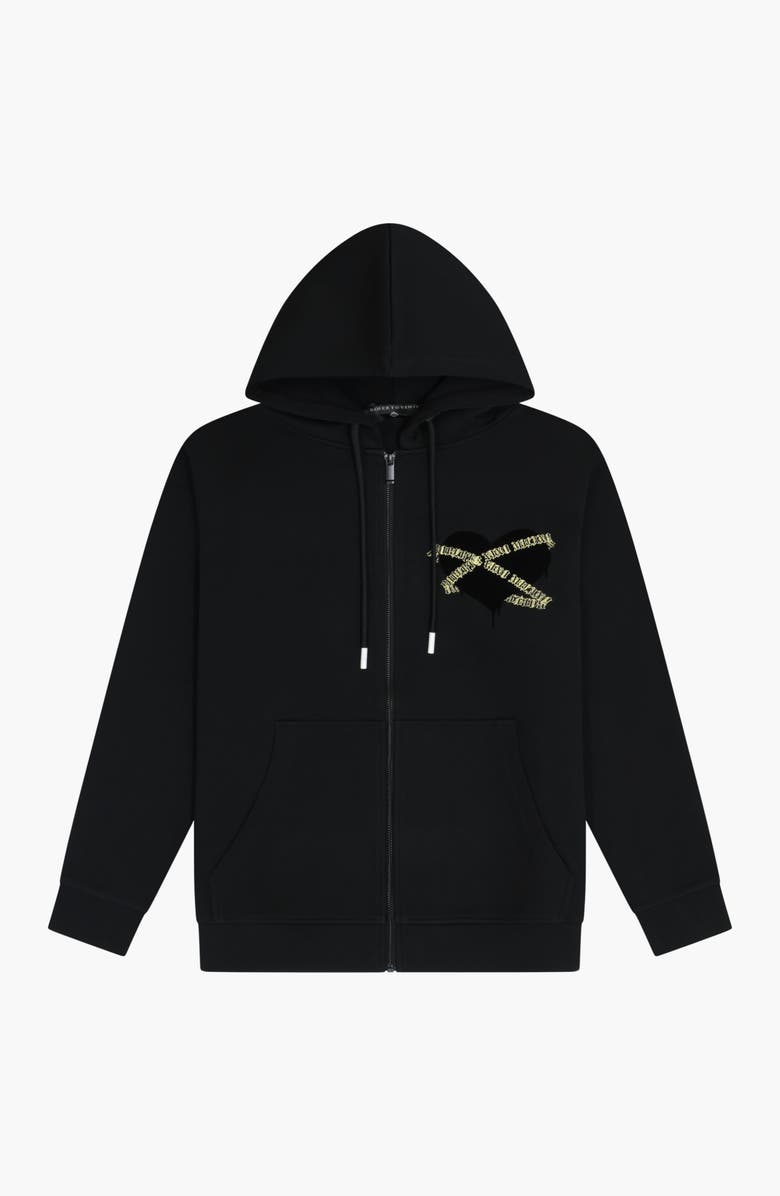 Roberto Vino The Heart Preimum Blend Zip Hoodie, Alternate, color, Black
