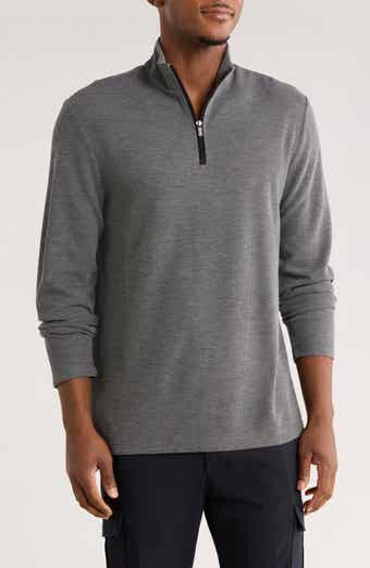 Bugatchi Stretch Cotton Quarter Zip Pullover