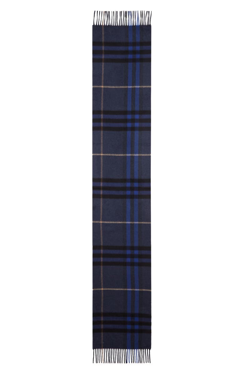 Burberry Giant Check Cashmere Fringe Scarf, Alternate, color,