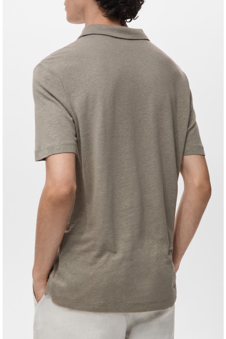 Slim Fit Linen Blend Jersey Polo, Alternate, color, CHOCOLATE