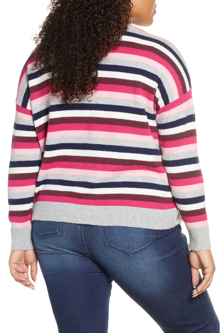 Multistripe Crewneck Sweater, Alternate, color, PNKOBSESSION