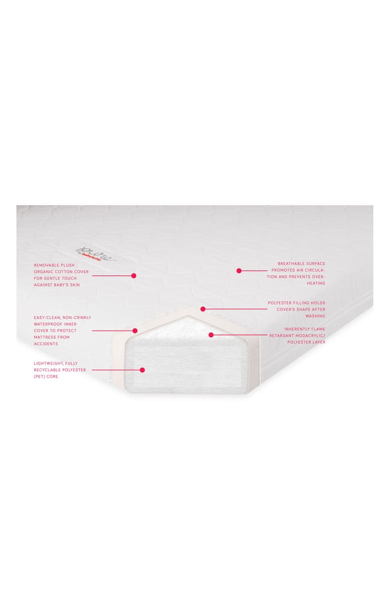 babyletto Hula Pure Coco Core Nontoxic Oval Crib Mattress & Water Repellent Cover, Alternate, color,