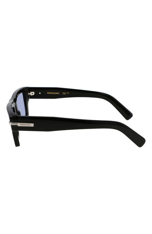 Ferragamo Prisma 50mm Rectangular Sunglasses In Black
