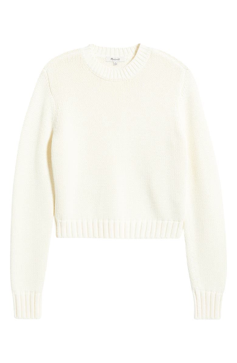 Madewell Solid Relaxed Cotton Sweater, Alternate, color, Bright Ivory
