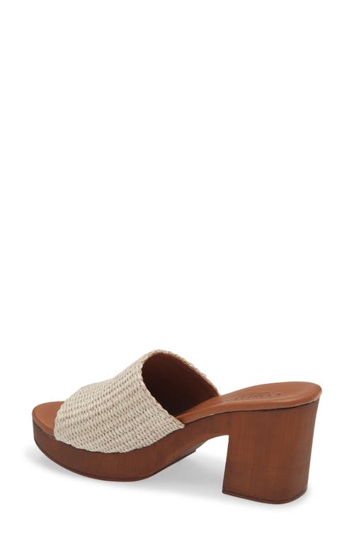 Cordani Waylin Platform Slide Sandal In Raffia Beige