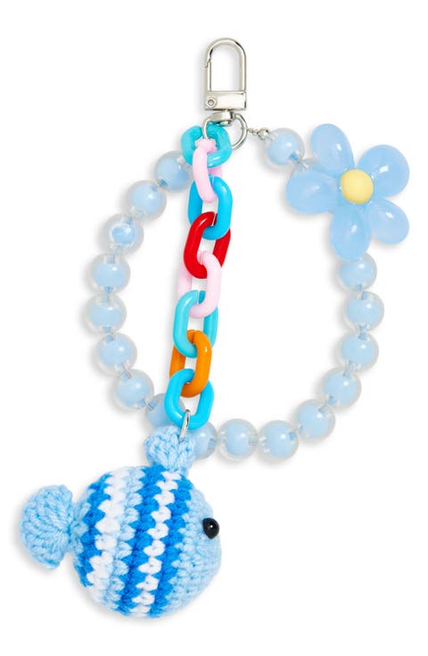 Kids' Blue Fish & Bead Bag Charm (Big Kid)