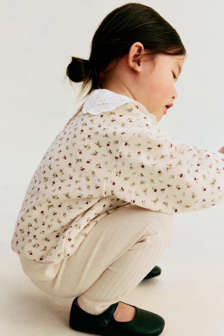 2-piece Top And Leggings Set, Alternate, color, Light beige/floral
