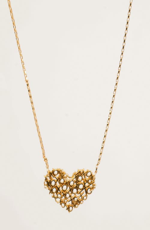 Gwen Beloti Xo Heart Pendant Necklace In Gold