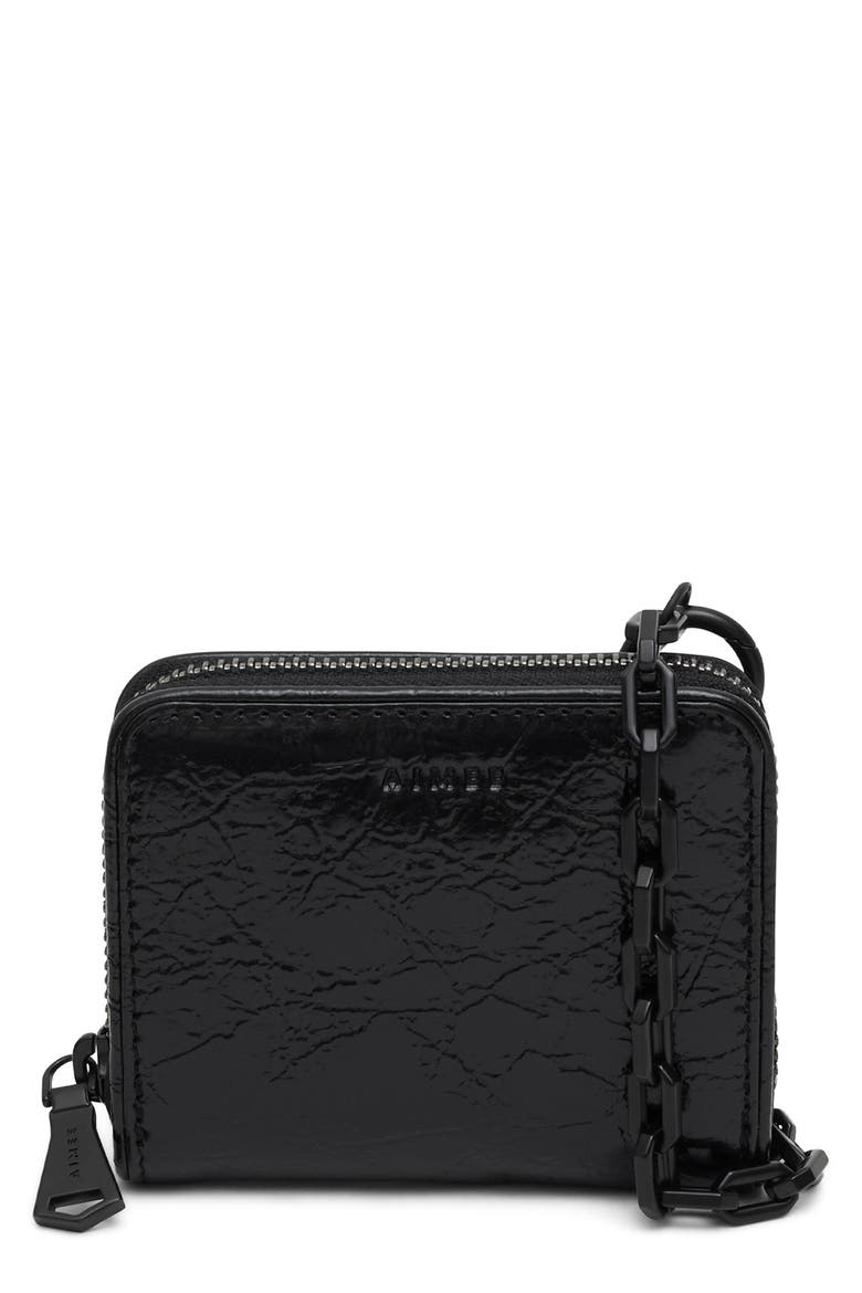 Ace Zip Around Wallet, Main, color, BLACK CRINKLE