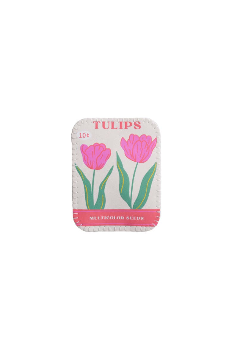 Seed Packet Vegan Leather Hair Clips, Main, color, Tulip