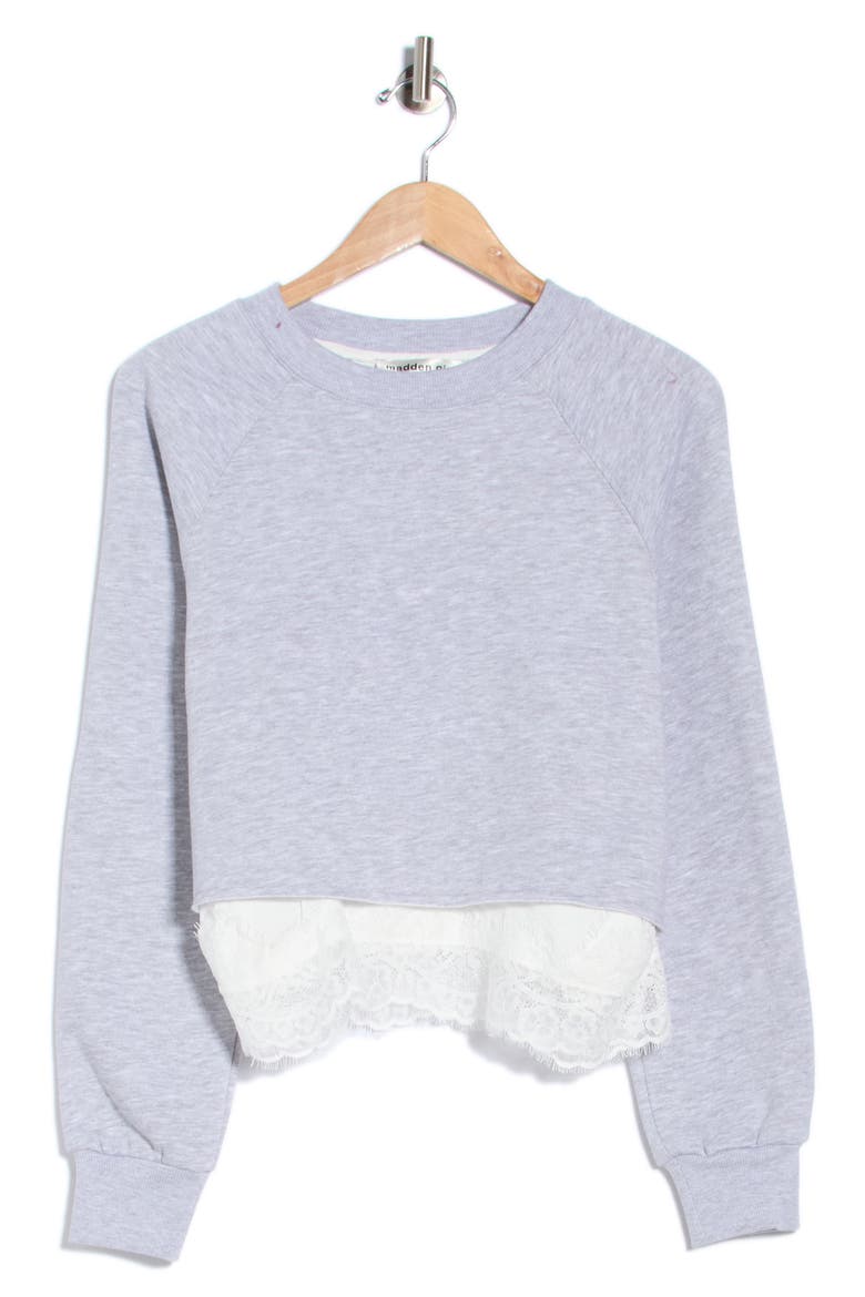 Raglan Cropped Sweatshirt, Alternate, color, HEATHER GREY