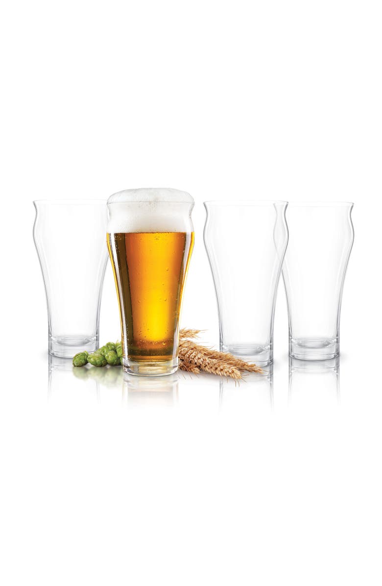 FINAL TOUCH Brewhouse Beer Glass - Set of 4 - 17 oz, Main, color, Clear