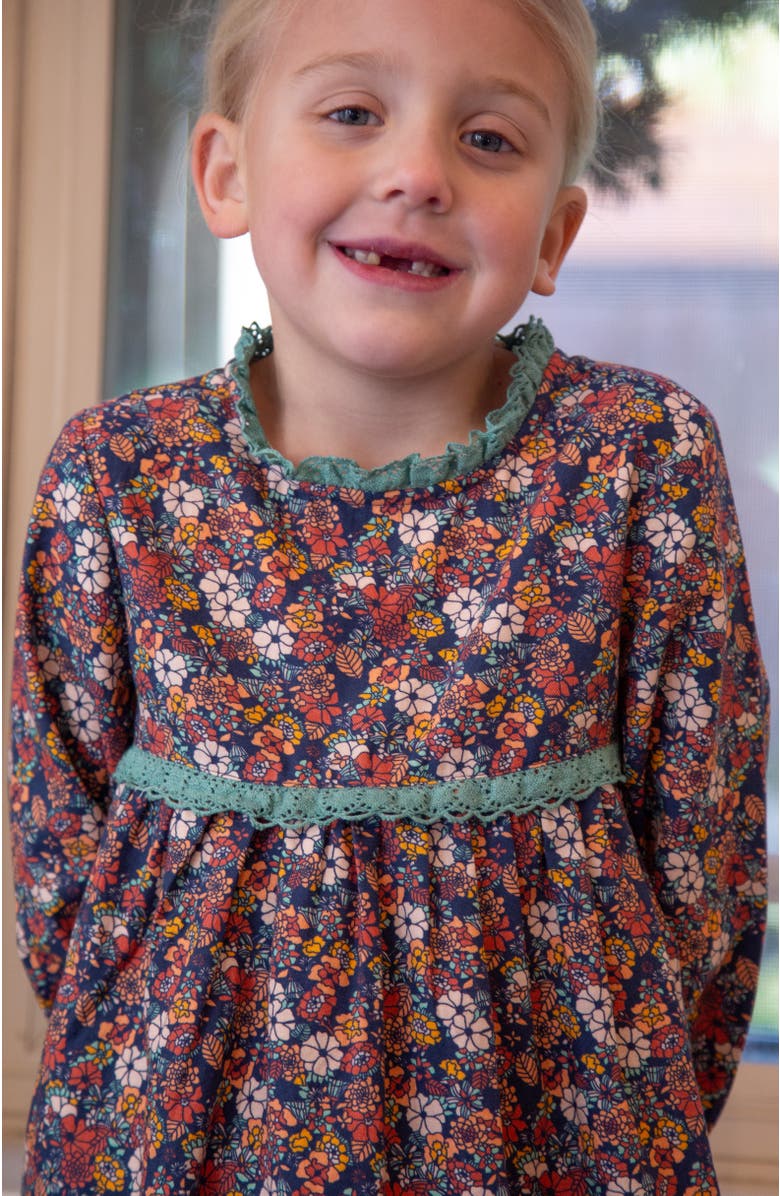 Beet World Priya Dress with Lace Trim, Alternate, color, Garden Confetti