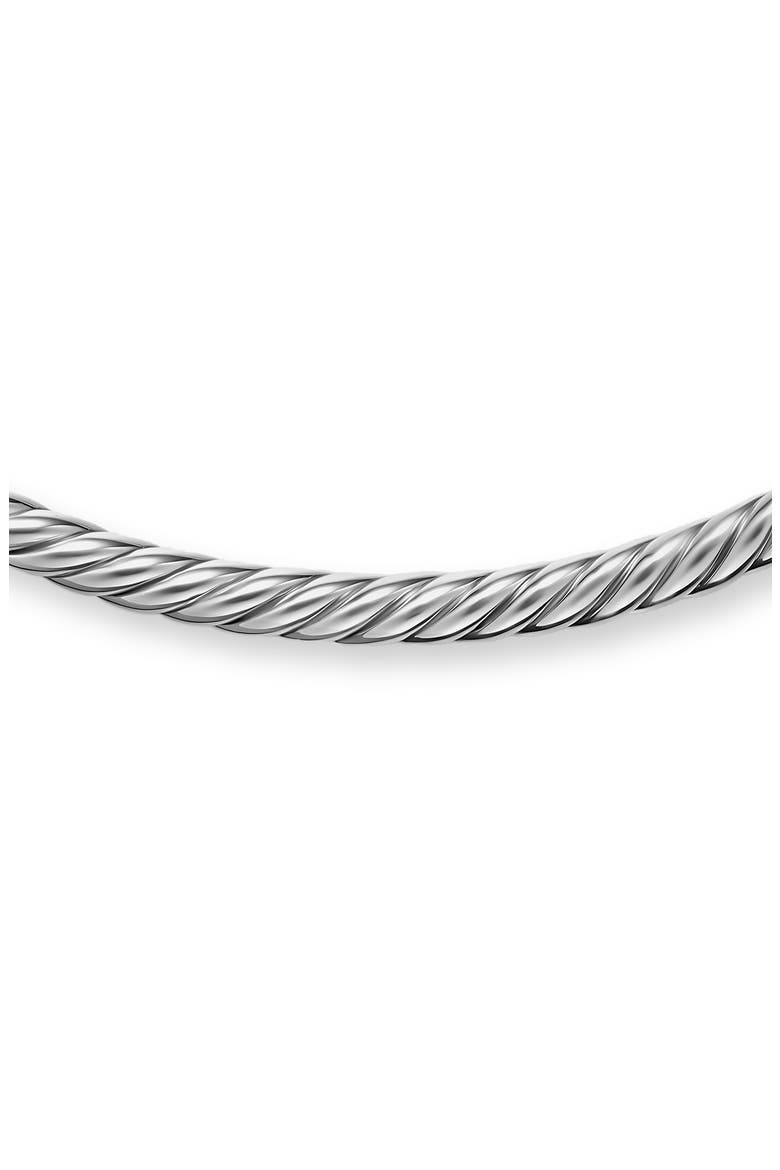 Sculpted Cable Flex Necklace in 18K Yellow Gold or Sterling Silver, 5mm, Alternate, color, SILVER