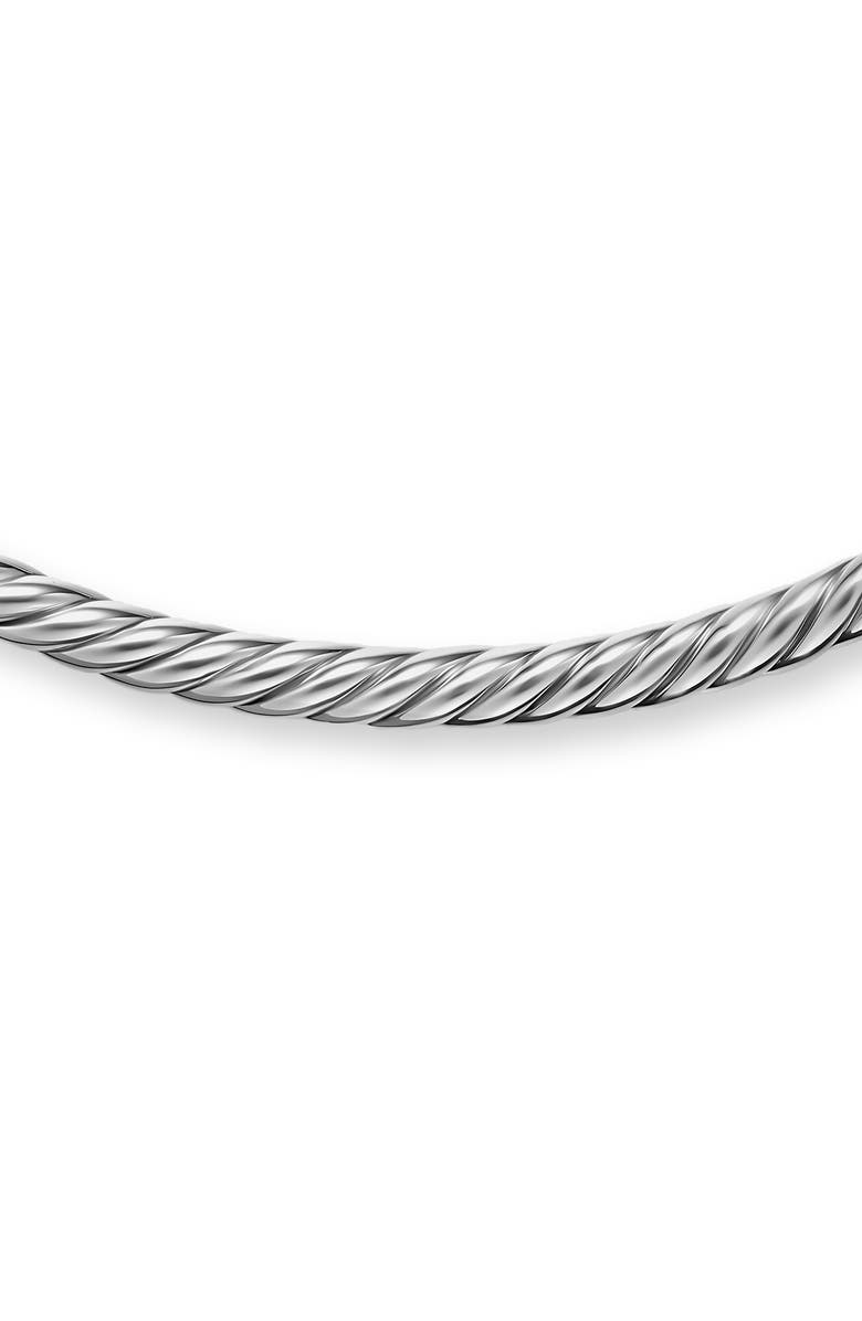 David Yurman Sculpted Cable Flex Necklace in 18K Yellow Gold or Sterling Silver, 5mm, Alternate, color, Silver