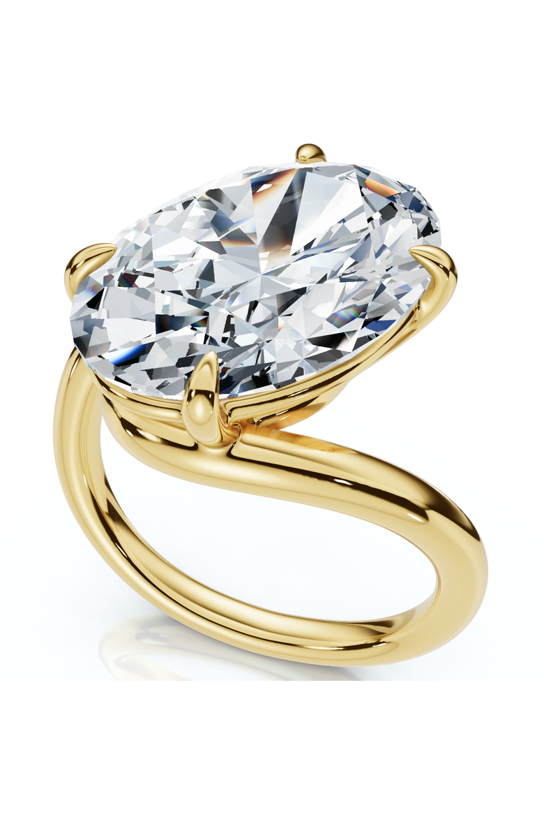 Certified 7Ct Aire Oval Cut Diamond Solitaire Engagement Ring 14k Gold Lab Grown, Main, color, 14k Yellow Gold