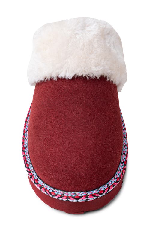 Minnetonka Cerise Faux Fur Slipper In Red