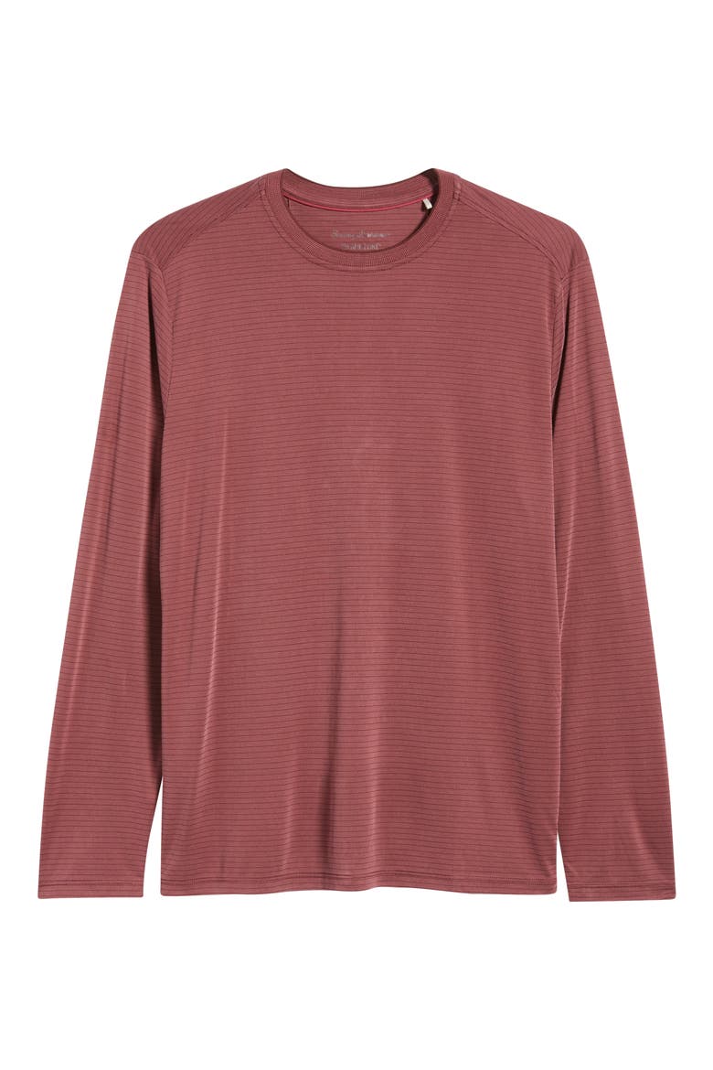 Bay Stripe Long Sleeve T-Shirt, Alternate, color, MAROON