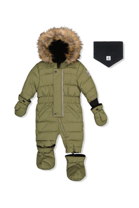 Waterproof Fleece-Lined One Piece Snowsuit