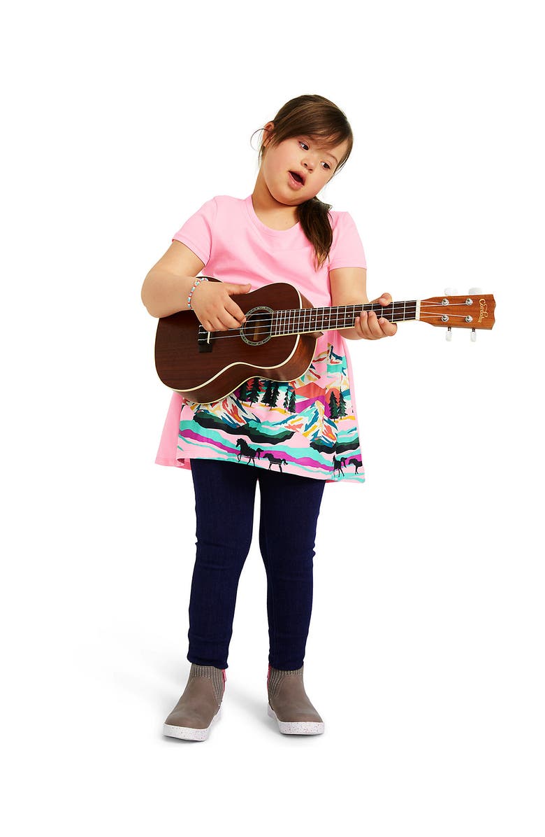 Lands' End Girls Iron Knee Denim Jeggings, Alternate, color, Dark Blue Rinse