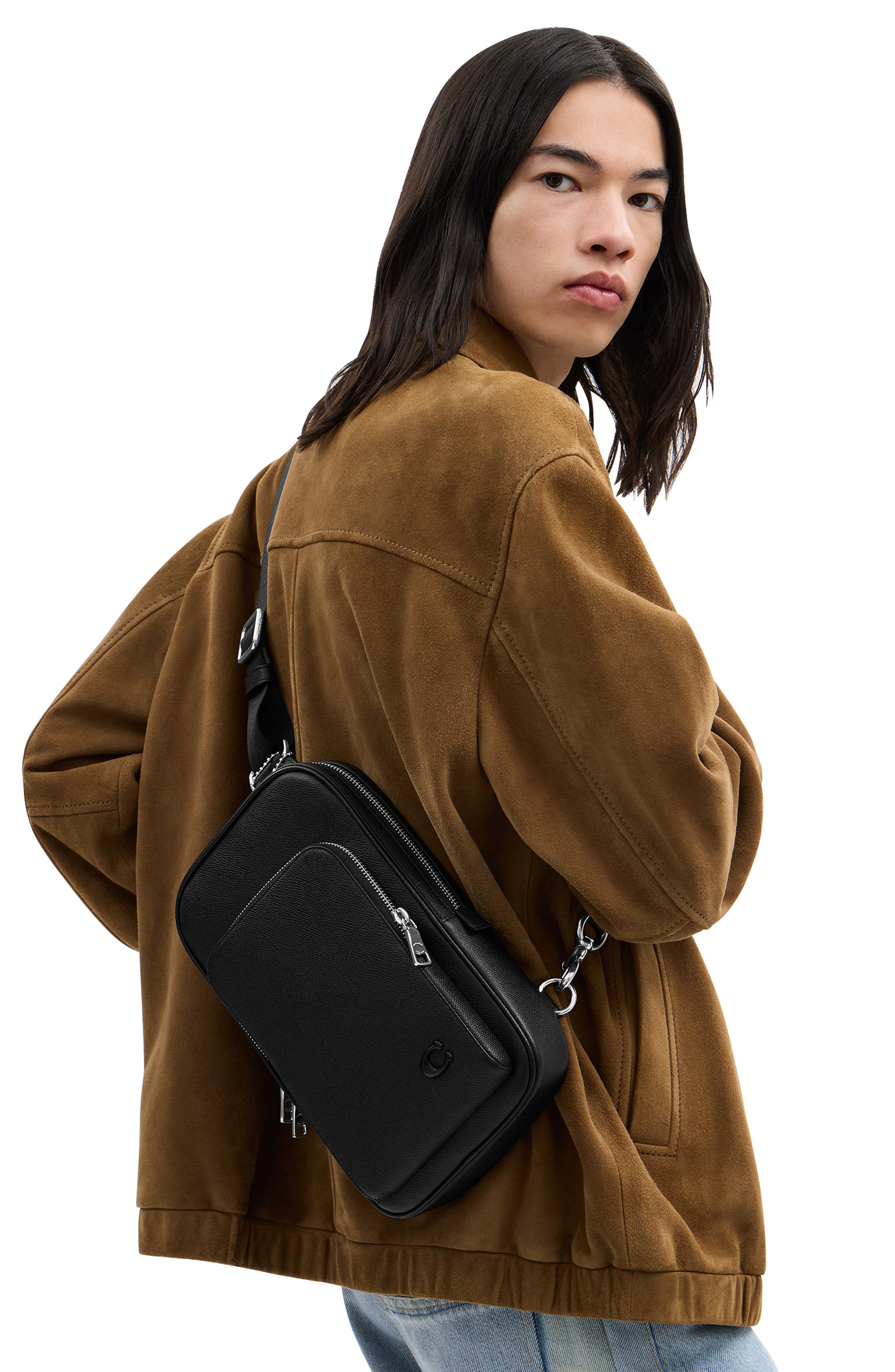 COACH Felix Leather Sling Bag, Alternate, color, 