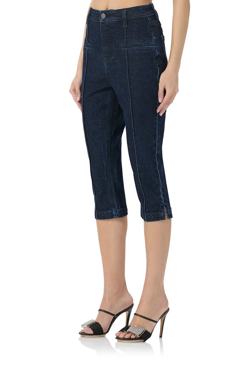 AFRM Pixie Pintuck Capri Jeans, Alternate, color, Rinse Dark Wash