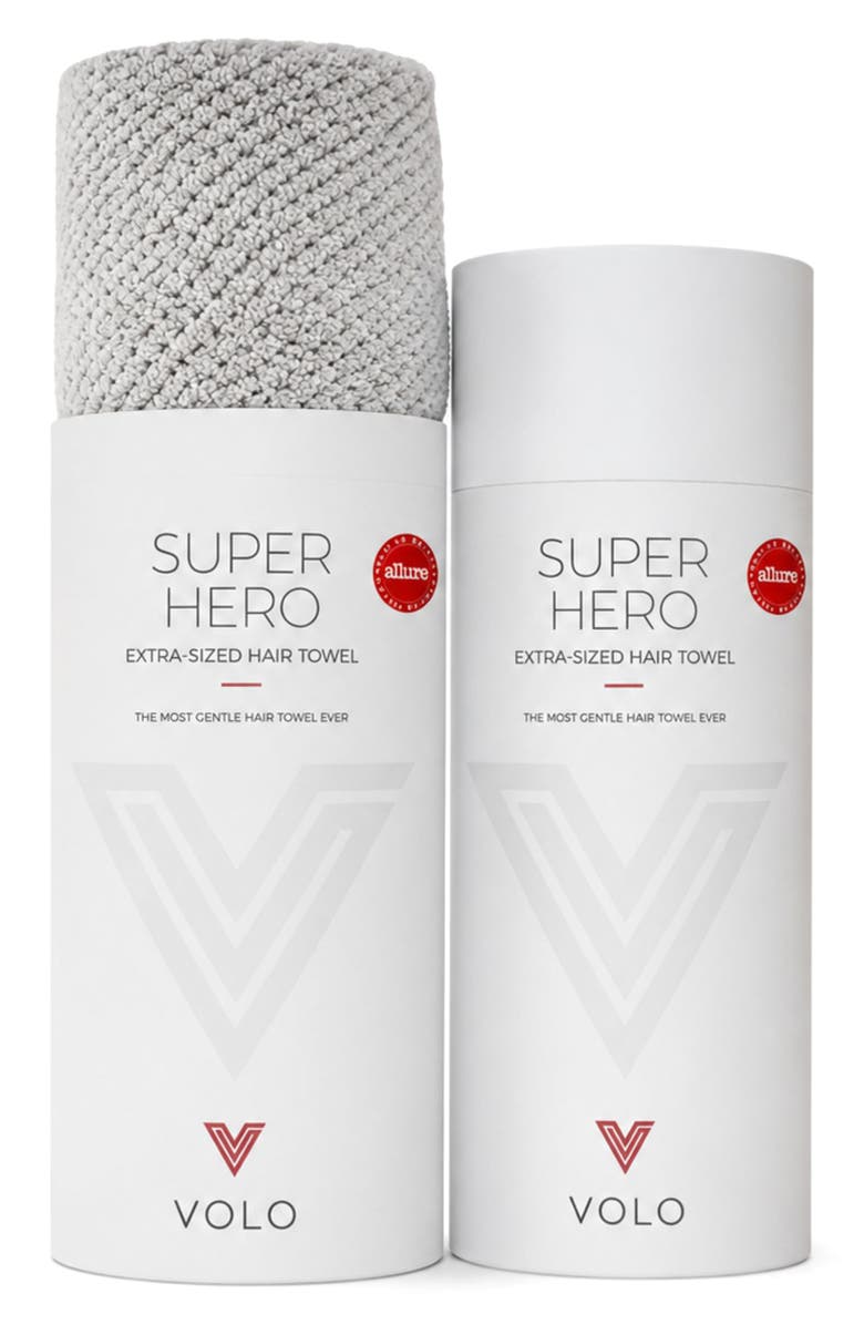 VOLO Super Hero XL Hair Towel, Alternate, color, Luna Gray